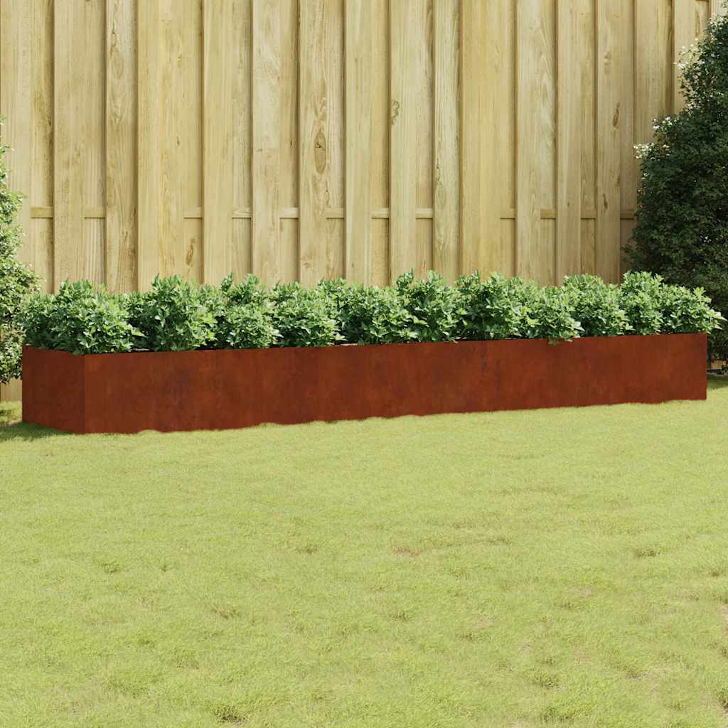 Fioriera Rialzata da Giardino 360x80x40 cm in Acciaio Corten | homemem39