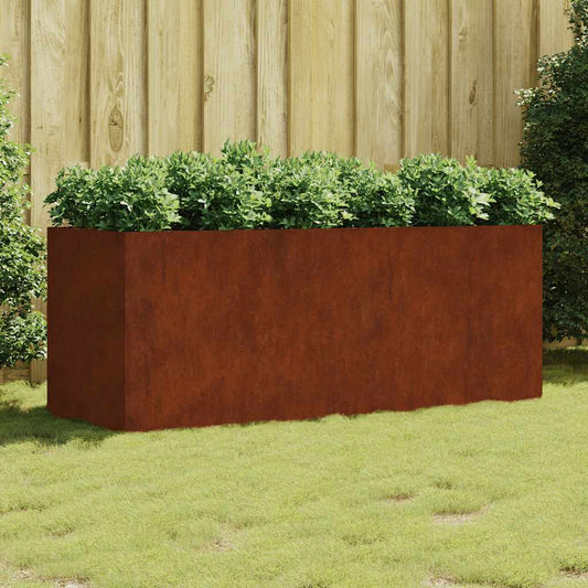Fioriera Rialzata da Giardino 200x80x80 cm in Acciaio Corten | homemem39