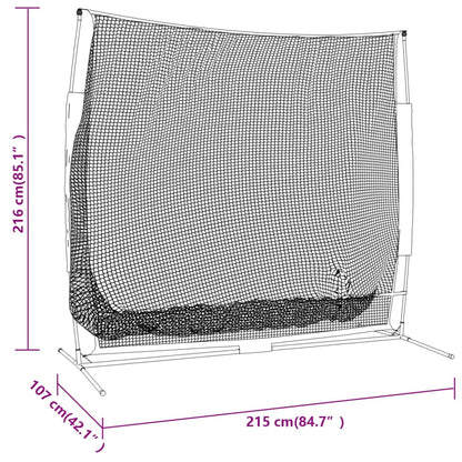 Rete da Golf Nera e Arancione 215x107x216 cm in Poliestere