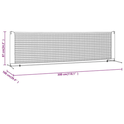 Rete da Tennis Nera e Rossa 300x100x87 cm in Poliestere | homemem39
