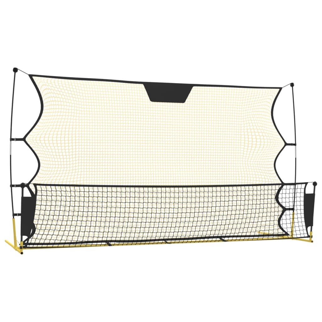 Rete Rimbalzante da Calcio Nera Gialla 183x85x120cm Poliestere - homemem39