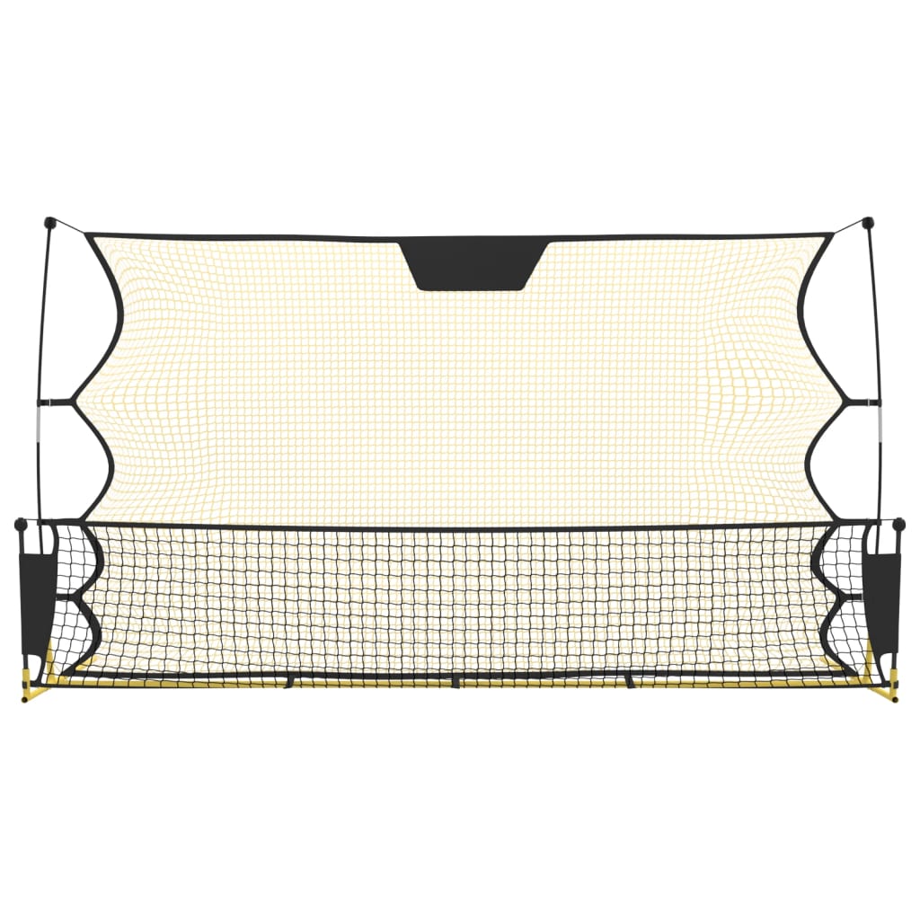 Rete Rimbalzante da Calcio Nera Gialla 183x85x120cm Poliestere - homemem39