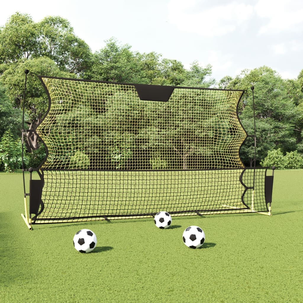 Rete Rimbalzante da Calcio Nera Gialla 183x85x120cm Poliestere - homemem39