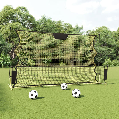 Rete Rimbalzante da Calcio Nera Gialla 183x85x120cm Poliestere - homemem39