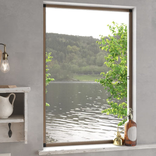 Zanzariera per Finestre Marrone 80x120 cm