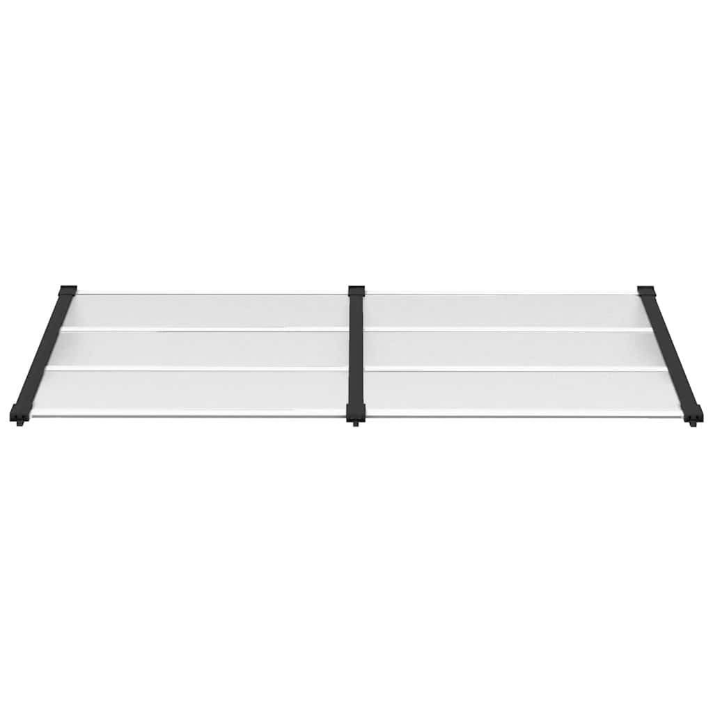 Tettoia per Porta Nero e Trasparente 199x90 cm in Policarbonato