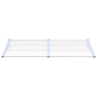 Tettoia per Porta Grigio e Trasparente 199x90 cm Policarbonato