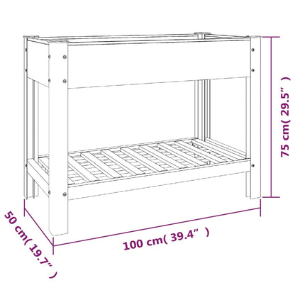Fioriera Rialzata Giardino con Ripiano Grigia 100x50x75 cm WPC | homemem39