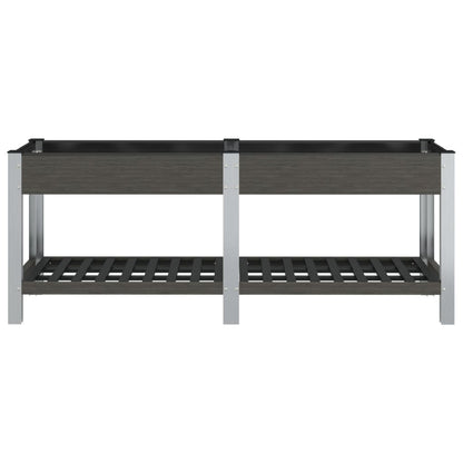 Fioriera Rialzata Giardino con Ripiano Grigia 200x50x75 cm WPC | homemem39