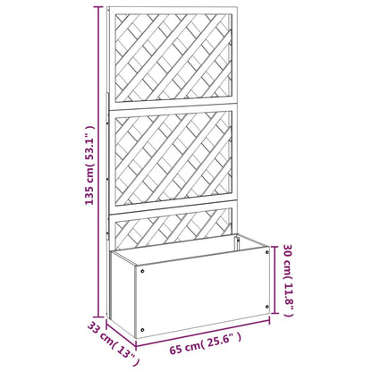 Fioriera a Traliccio Grigia 65x33x135 cm WPC - homemem39