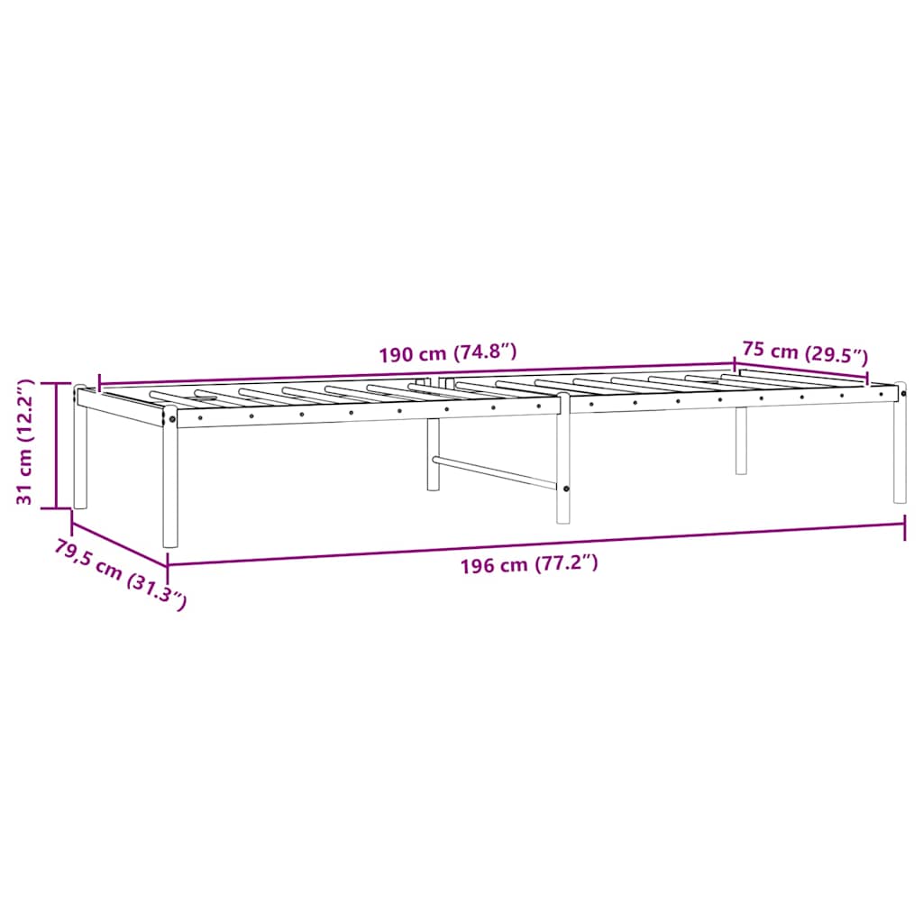 Giroletto in Metallo Nero 75x190 cm | homemem39