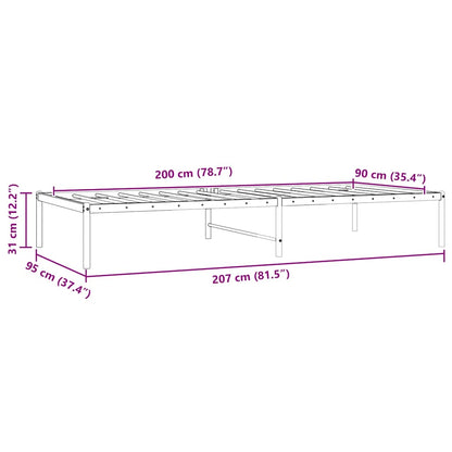 Giroletto in Metallo Nero 90x200 cm