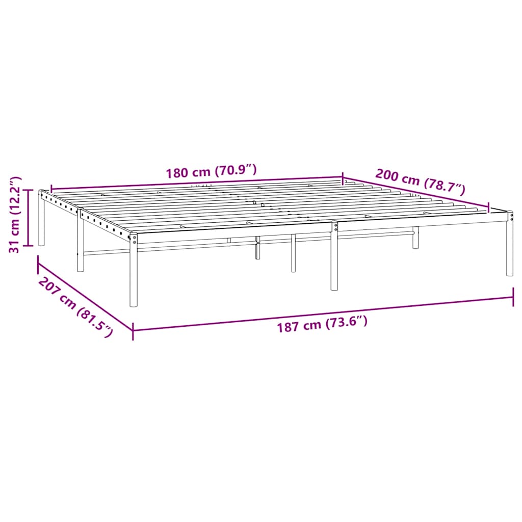 Giroletto Metallo Nero 180x200 cm | homemem39