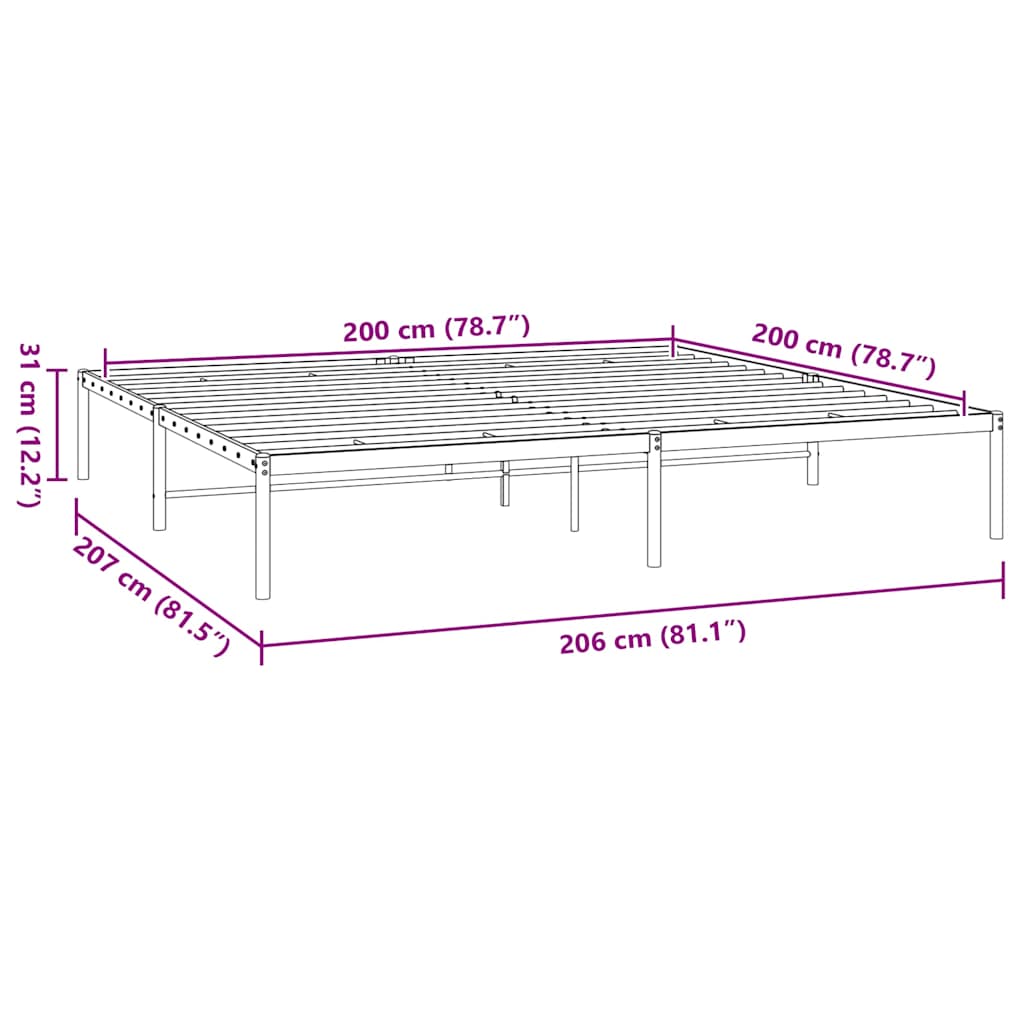 Giroletto in Metallo Nero 200x200 cm | homemem39
