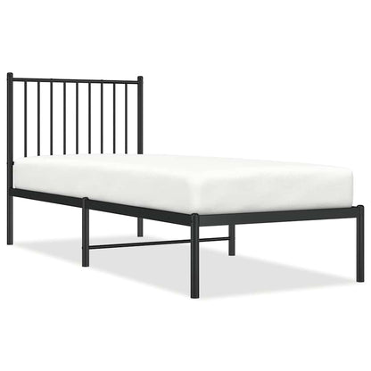 Giroletto con Testiera in Metallo Nero 80x200 cm