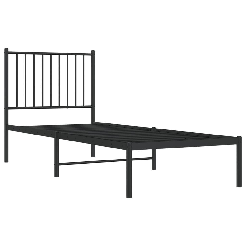Giroletto con Testiera in Metallo Nero 80x200 cm - homemem39