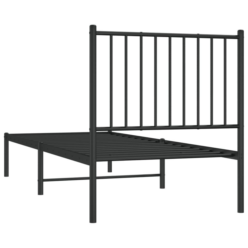 Giroletto con Testiera in Metallo Nero 80x200 cm - homemem39