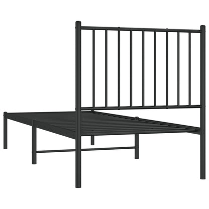 Giroletto con Testiera in Metallo Nero 80x200 cm - homemem39