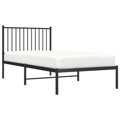 Giroletto con Testiera in Metallo Nero 90x190 cm