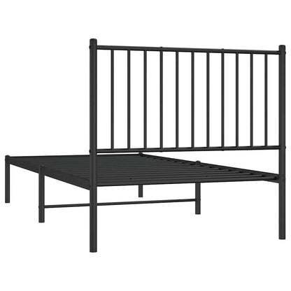 Giroletto con Testiera in Metallo Nero 90x190 cm