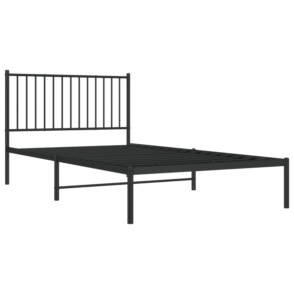 Giroletto con Testiera in Metallo Nero 107x203 cm - homemem39
