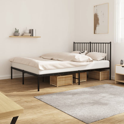 Giroletto con Testiera in Metallo Nero 140x190 cm | homemem39