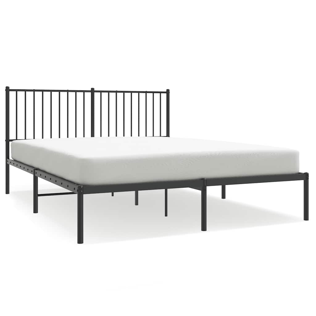 Giroletto con Testiera in Metallo Nero 150x200 cm | homemem39