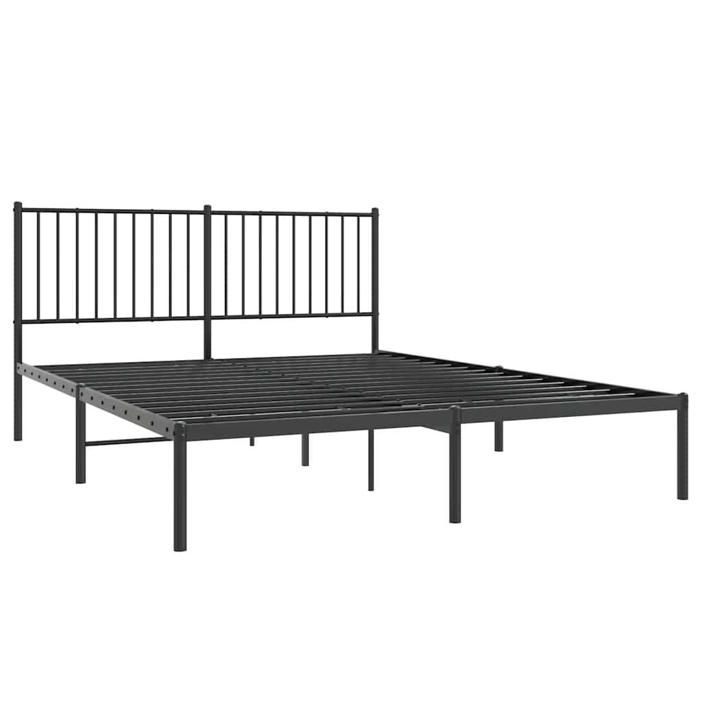 Giroletto con Testiera in Metallo Nero 150x200 cm | homemem39