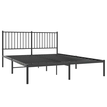 Giroletto con Testiera in Metallo Nero 150x200 cm | homemem39