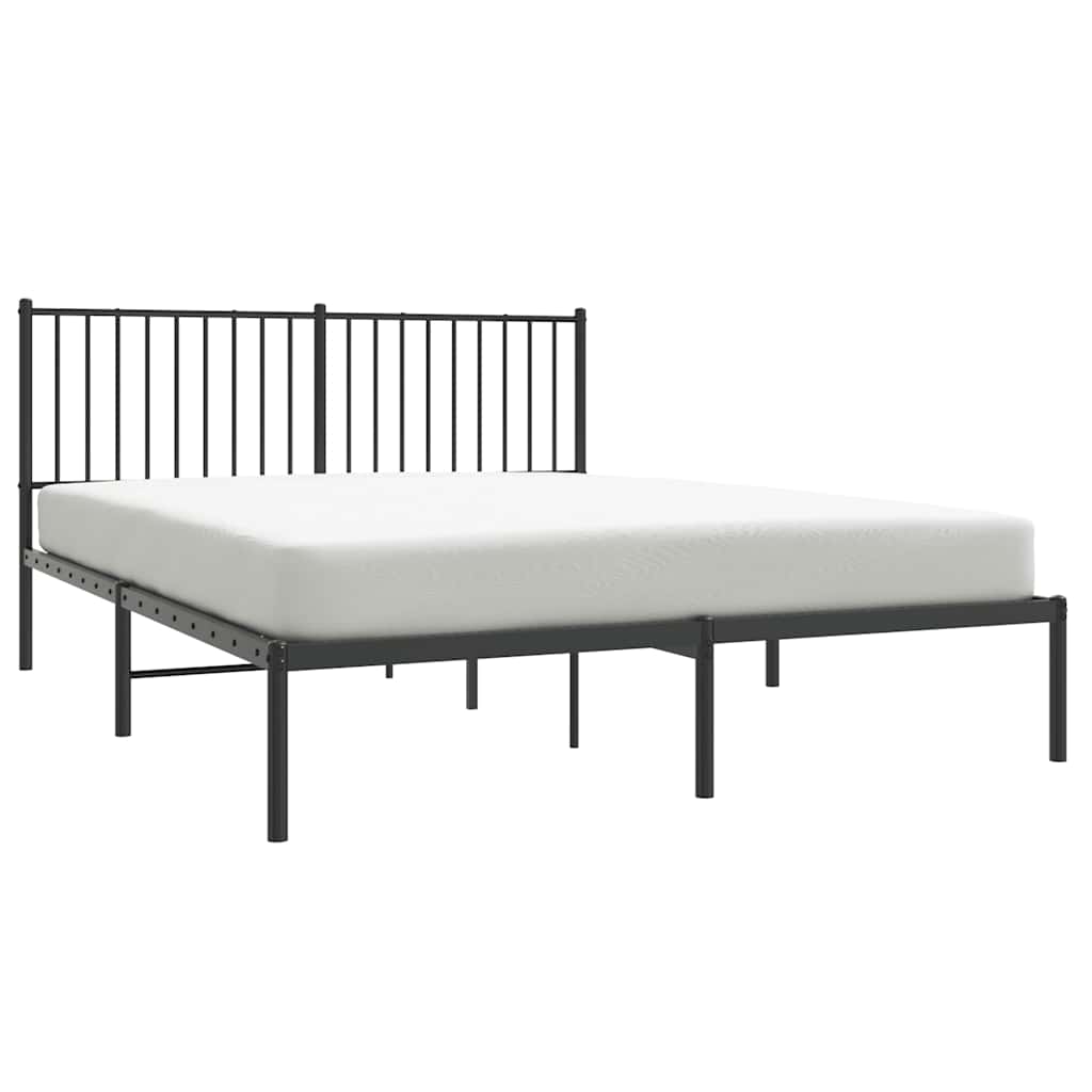 Giroletto con Testiera in Metallo Nero 150x200 cm | homemem39