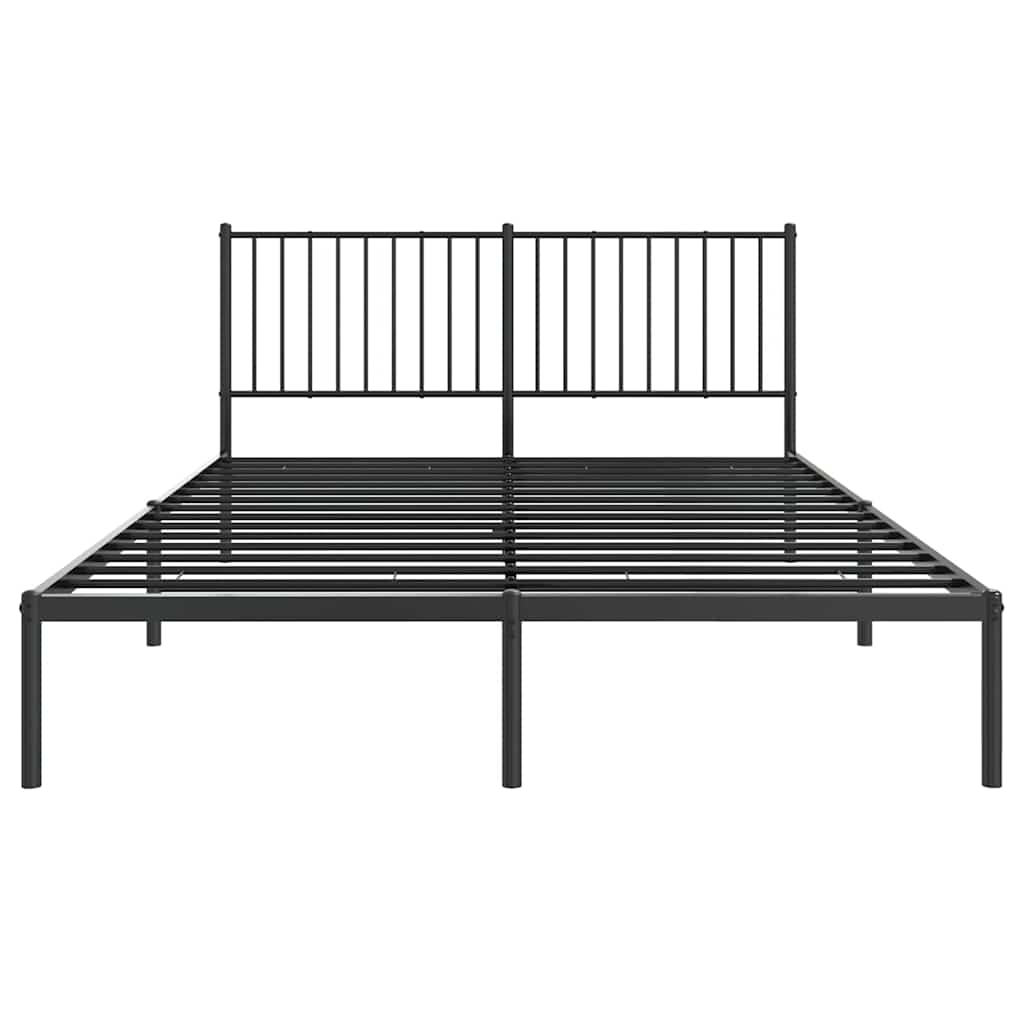 Giroletto con Testiera in Metallo Nero 150x200 cm