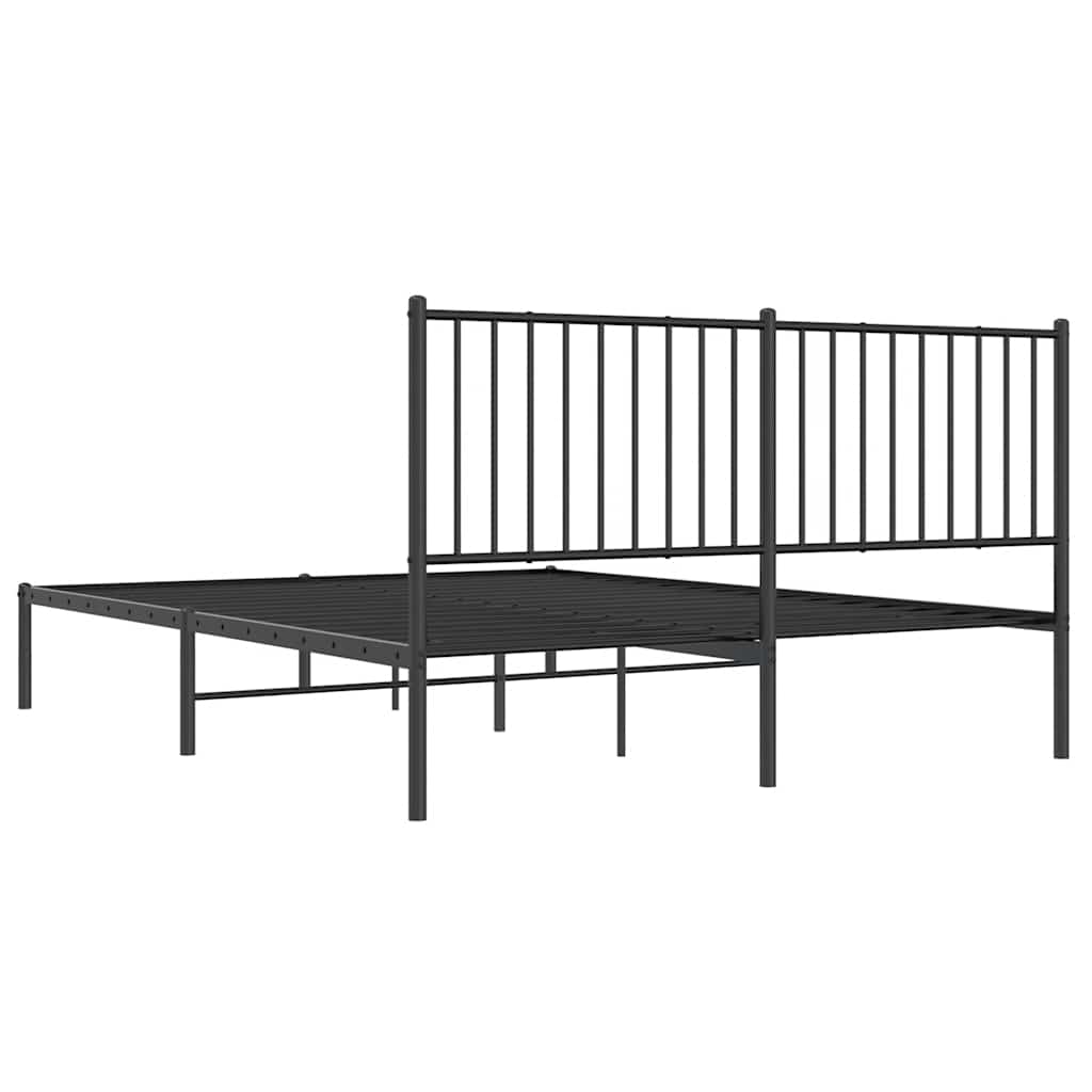 Giroletto con Testiera in Metallo Nero 150x200 cm | homemem39