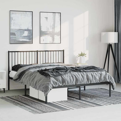 Giroletto con Testiera in Metallo Nero 150x200 cm | homemem39