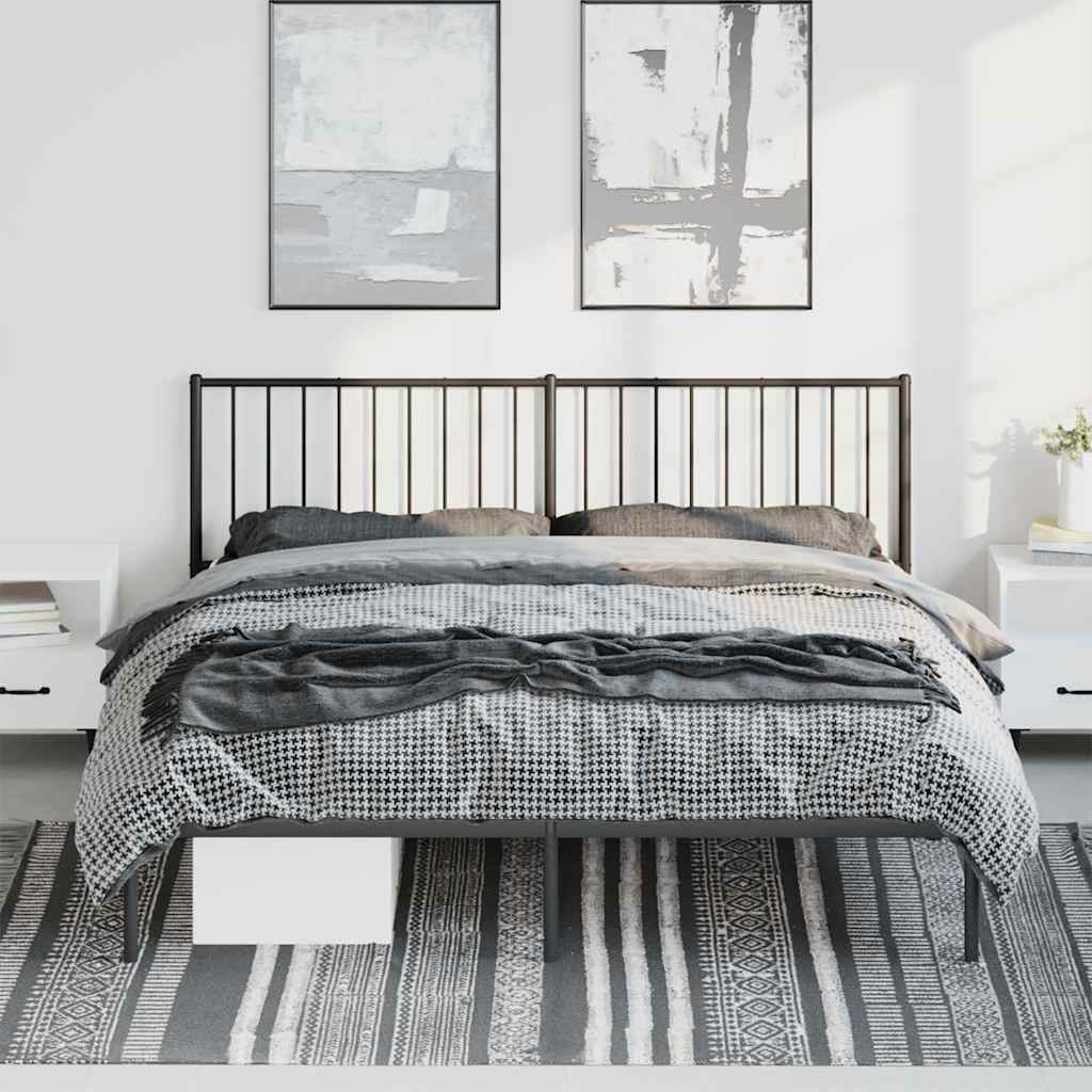 Giroletto con Testiera in Metallo Nero 183x213 cm