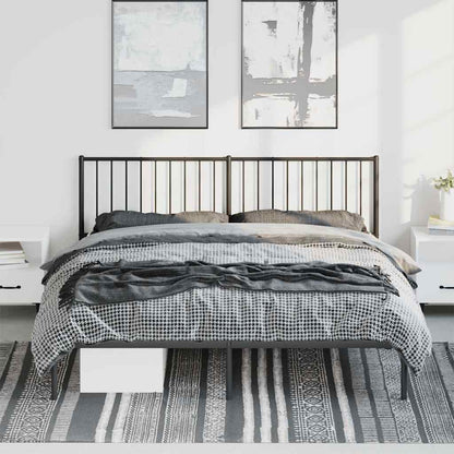 Giroletto con Testiera in Metallo Nero 183x213 cm