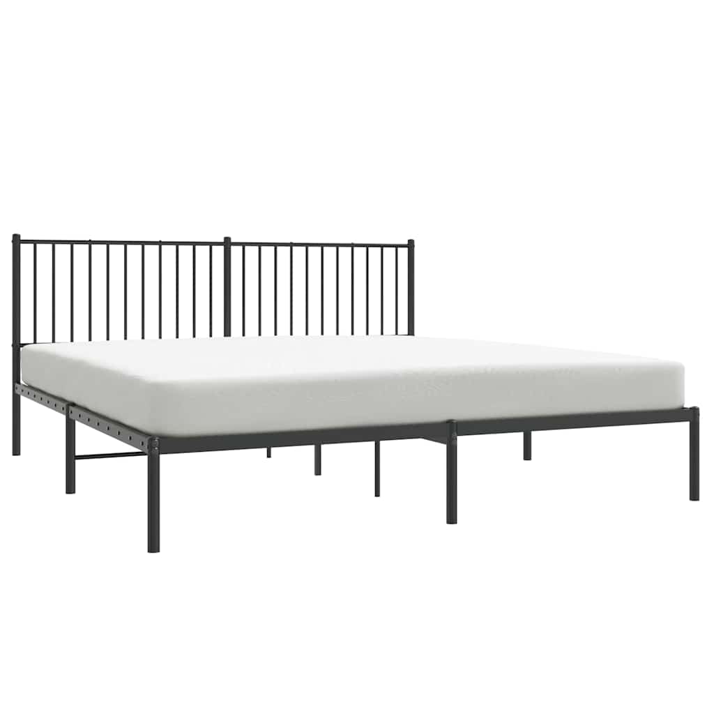 Giroletto con Testiera in Metallo Nero 183x213 cm
