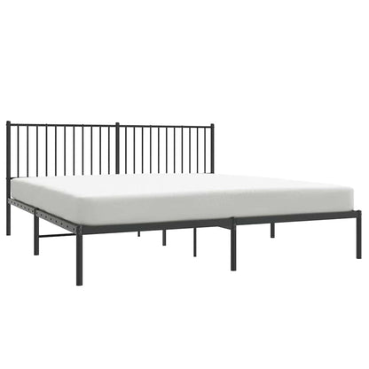 Giroletto con Testiera in Metallo Nero 183x213 cm