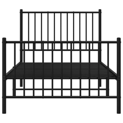 Giroletto con Testiera e Pediera Metallo Nero 90x200 cm | homemem39