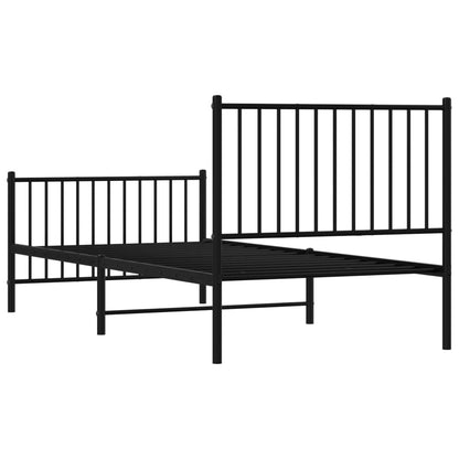 Giroletto con Testiera e Pediera Metallo Nero 90x200 cm | homemem39