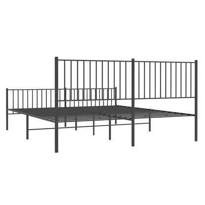 Giroletto con Testiera e Pediera Metallo Nero 183x213 cm