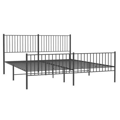 Giroletto con Testiera e Pediera Metallo Nero 200x200 cm | homemem39