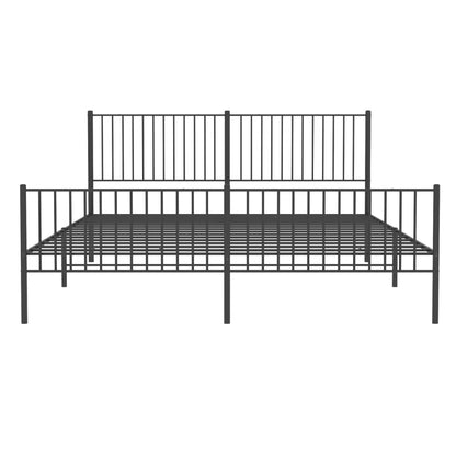 Giroletto con Testiera e Pediera Metallo Nero 200x200 cm | homemem39