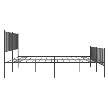 Giroletto con Testiera e Pediera Metallo Nero 200x200 cm | homemem39
