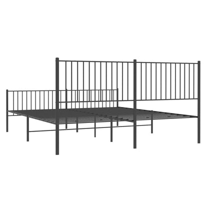 Giroletto con Testiera e Pediera Metallo Nero 200x200 cm | homemem39