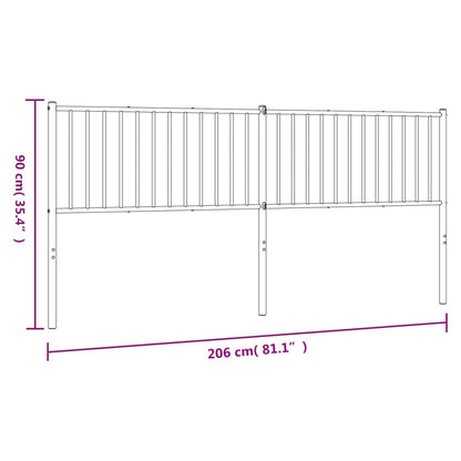 Testiera in Metallo Nero 200 cm - homemem39