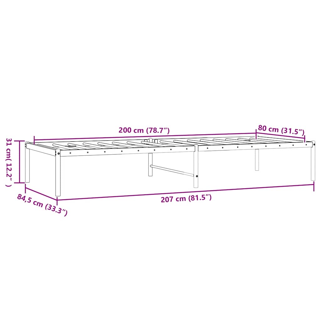 Giroletto in Metallo Bianco 80x200 cm | homemem39