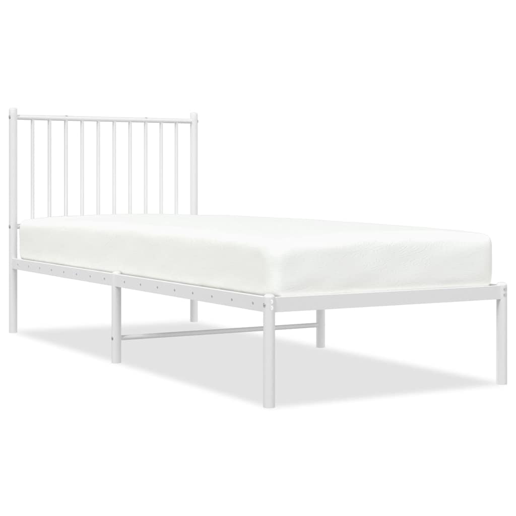Giroletto con Testiera Metallo Bianco 80x200 cm | homemem39