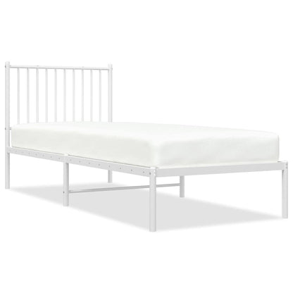 Giroletto con Testiera Metallo Bianco 80x200 cm
