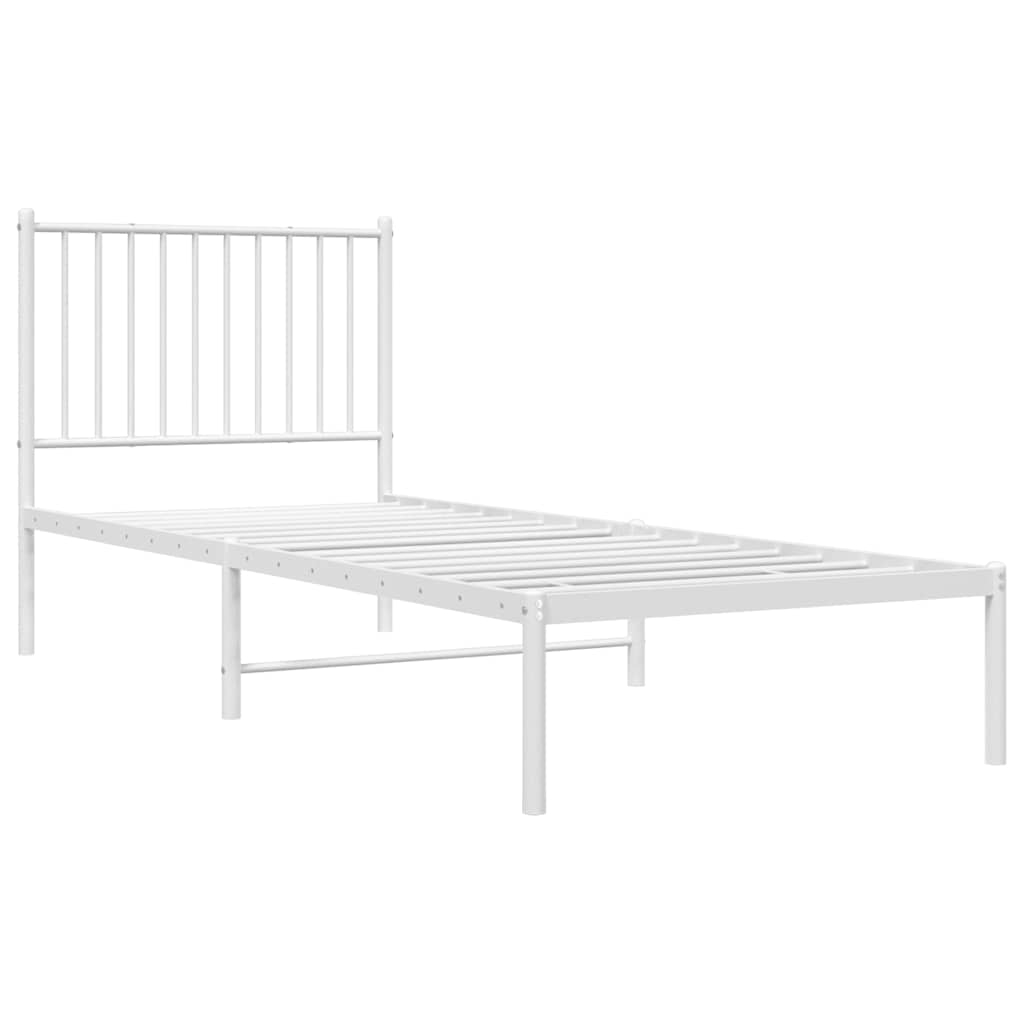 Giroletto con Testiera Metallo Bianco 80x200 cm | homemem39