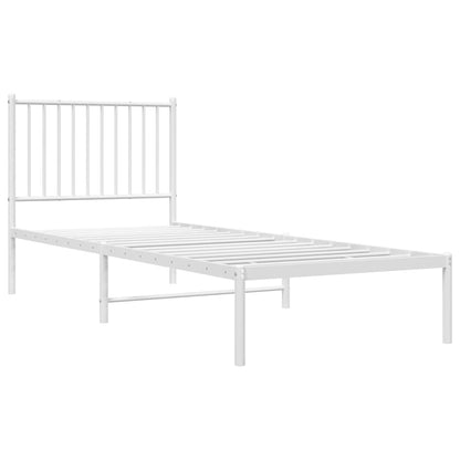 Giroletto con Testiera Metallo Bianco 80x200 cm